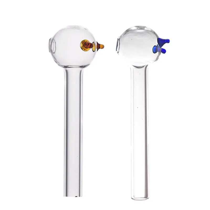 12cm lengte Glas Olie branders pijp Glazen Waterpijp Waterpijpen met verschillende gekleurde balancer voor roken hand olie nagel pijp met 30mm bal