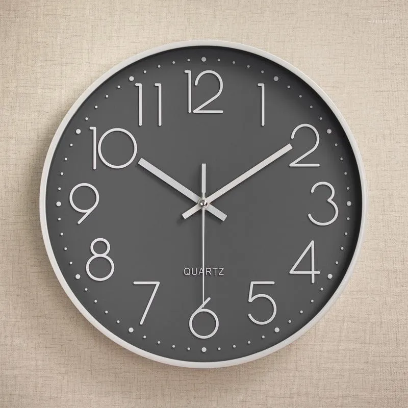 Relojes de pared, reloj de plástico creativo de 12 pulgadas, reloj de cuarzo con escala Digital para habitaciones de niños, dormitorio, sala de estar, decoración colgante para el hogar 1