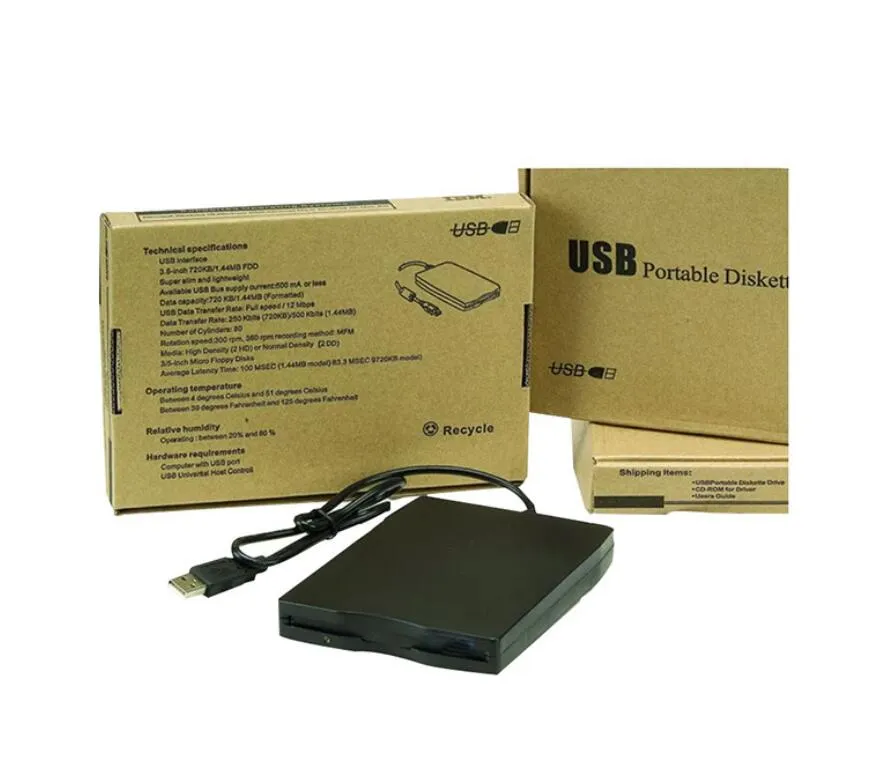 Vente en gros USB 3.5 "USB 2.0 données lecteur de disquette externe 1.44 Mo pour ordinateur portable Win 7/8/10 Mac