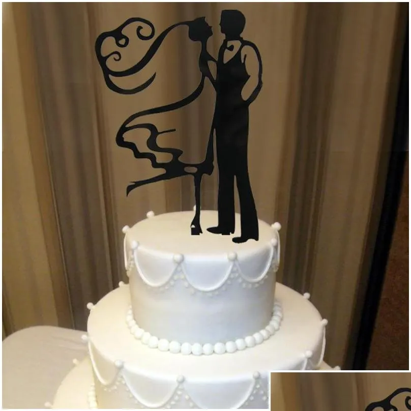 wholesale- acrylic the bride& groom funny wedding cake decorations personalized wedding cake decorating cake topper oh011
