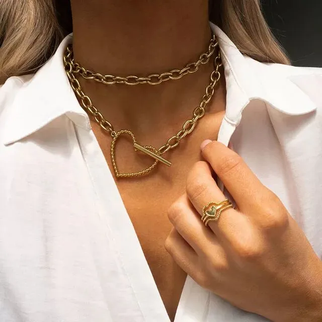 2021 Nieuwe holle hart choker kettingen voor vrouwen groothandel verklaring ketting hart sierlijke hanger verstelbare ketting geschenk dropshipping