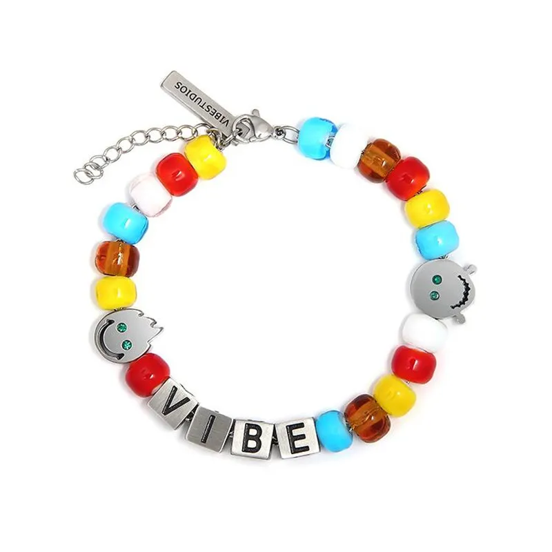 Déclaration Vibe Joix Original Design Couleur Bracelet Bracelet Bangle Souriant Face Face Dice Tide Coux de bijoux pour Halloween Day Women Men