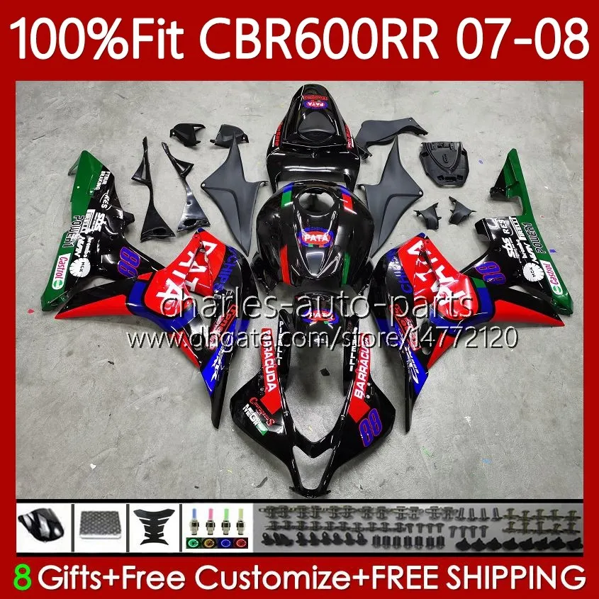 Honda CBR 600RR CBR600 RR F5 2007 RR CC F5 600F5 600CC 2007 2008 CBR600F5 CBR600RR 07 08注入型フェアリングファクトリーブラック