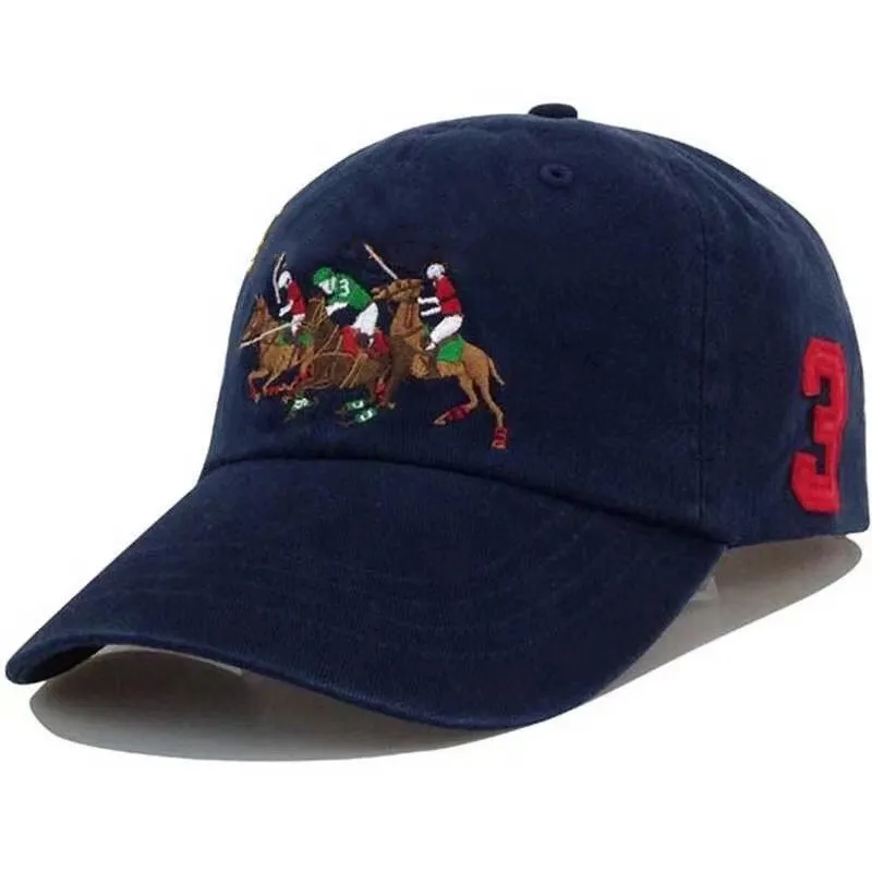 2021 Polo Capsの高級デザイナーのデザイン帽子の野球帽の男性と女性の有名なブランドの綿調節可能な頭蓋骨スポーツゴルフカーブサンハット