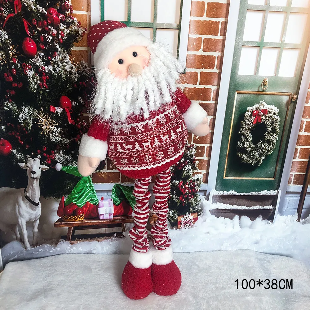 Adornos De Navidad De Peluche Juguete De Pie Retráctil Figuras De