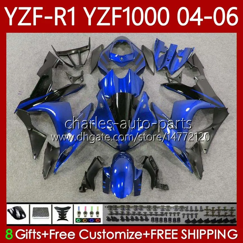 Kit corpo OEM per YAMAHA YZF-R1 YZF1000 YZF R 1 1000CC 2004 2005 2006 Carrozzeria 89No.147 YZF R1 1000 CC Stock Blue YZFR1 04 05 06 YZF-1000 2004-2006 Carene moto