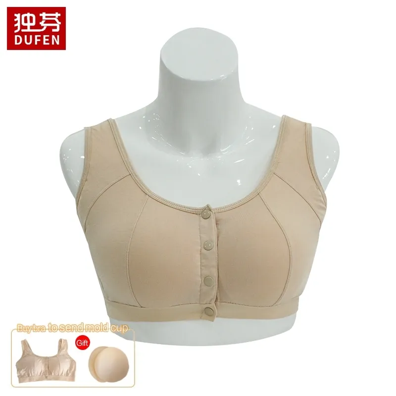 Plus Size Cotton Posture Corrector Bra With Front Closure, Silicone Insert,  And Pockets For Post Surgery Women Model 6031 From Dou01, $13.01