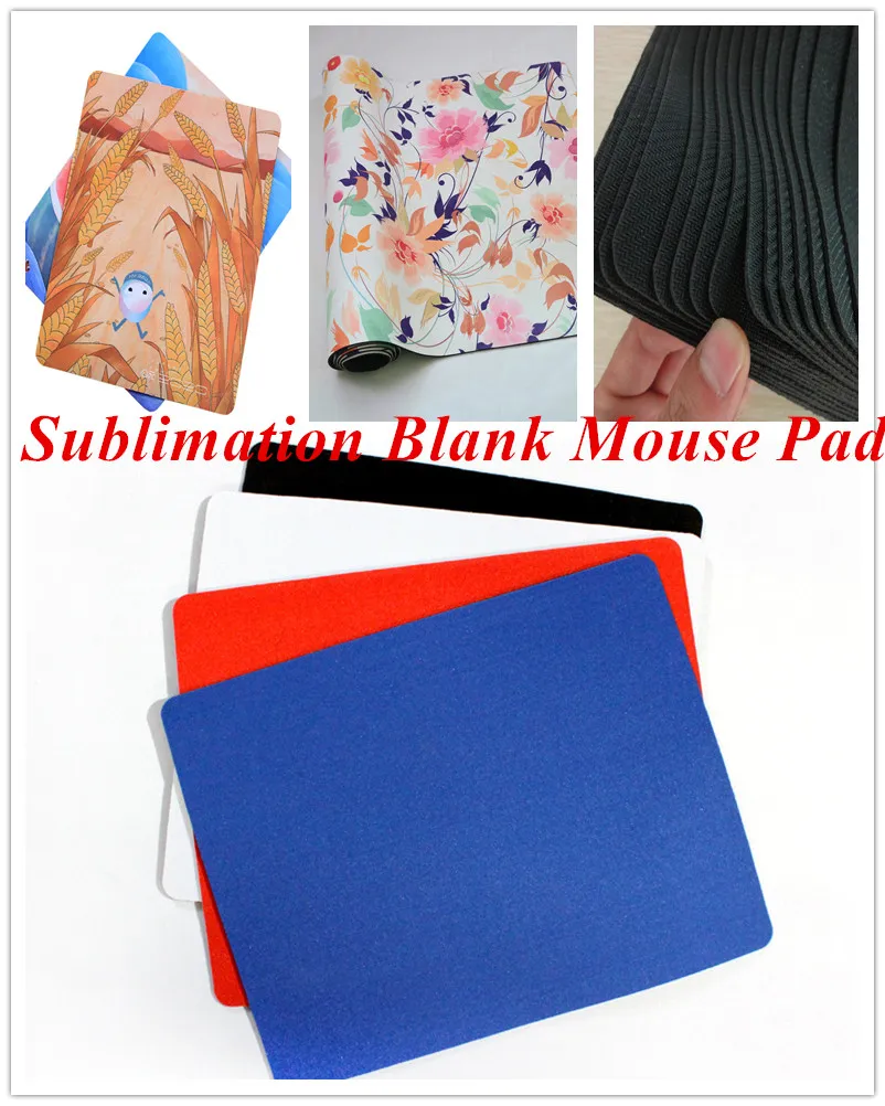 DIY Sublimation Blank Musmatta Värme Termisk överföring Musmatta Rektangulär Gummi Bas Fabric Yousepads