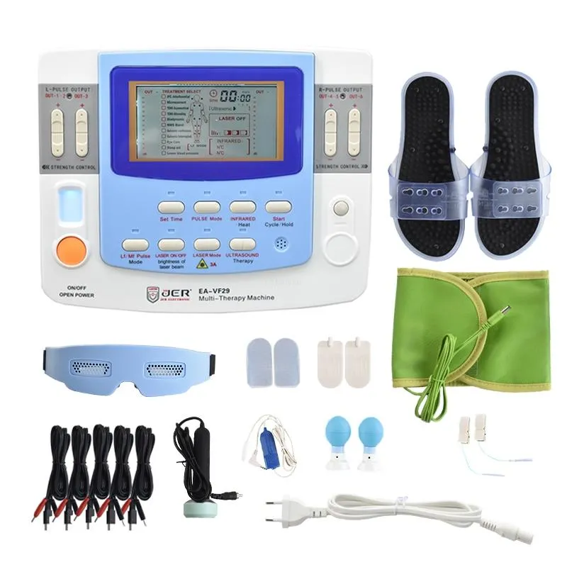 Massagers eléctricos Terapia física integrada con ultrasonido EMS Equipo de fisioterapia EMS 7 canales y función de sueño