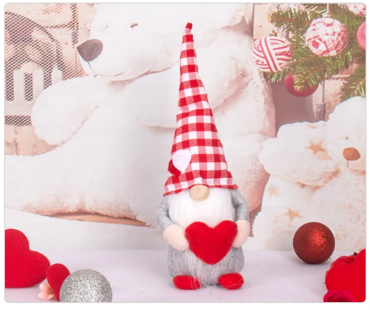 Valentine`s Day Faceless Doll Ornament Love Gnome Couple Doll Home Window Decoration Gifts Toys w-01355