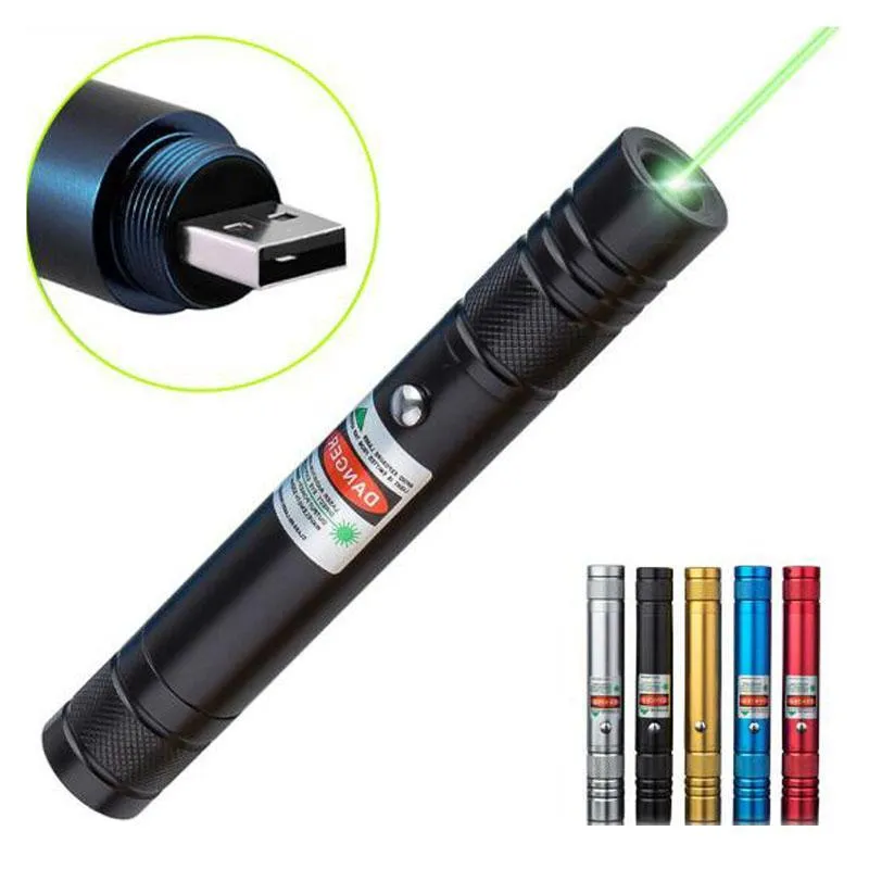 Kattleksaker USB -laddningsbar laserf￶rs￤ljningspekare penna ficklampa Suviavl Kit Lazer Pen f￶r utomhuscamping Hunti Qylyug