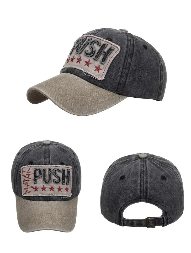 PUSH Baseball Cap Party Hats Dome Sun Cotton Hat With Adjustable Strap