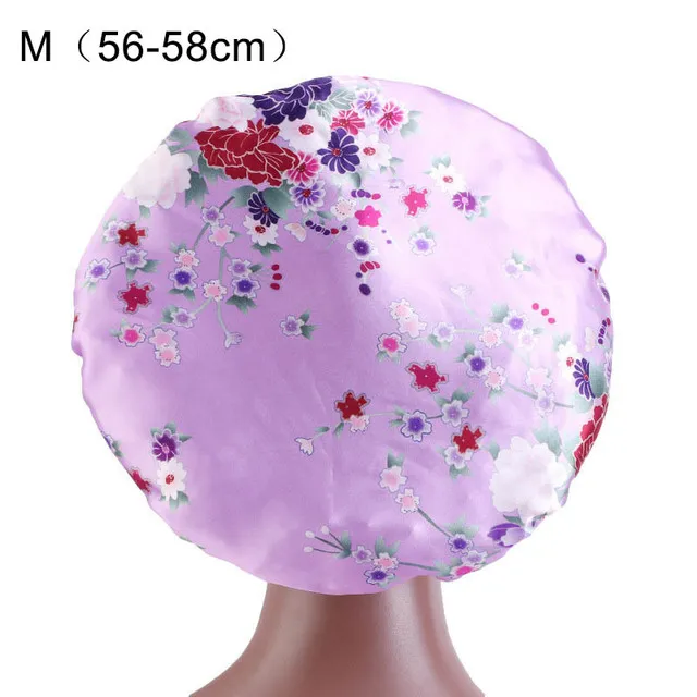 Comprar Gorro de satén 1 Uds gorros de seda para mujer gorro de dormir  grande de doble capa para cabello rizado funda para dormir de noche para  cabello Natural