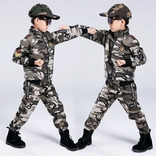 Children's Clothes Sweatshirt Boys' Spring Clothes Sports Suits Military  Clothes Kids Spring Camouflage Clothes 2Pcs Sets