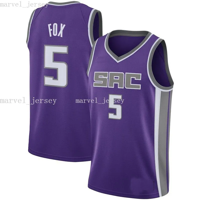 Stitched Custom 5 Visa Fox Lila Kvinnor Youth Mens Basketball Jerseys XS-6XL NCAA