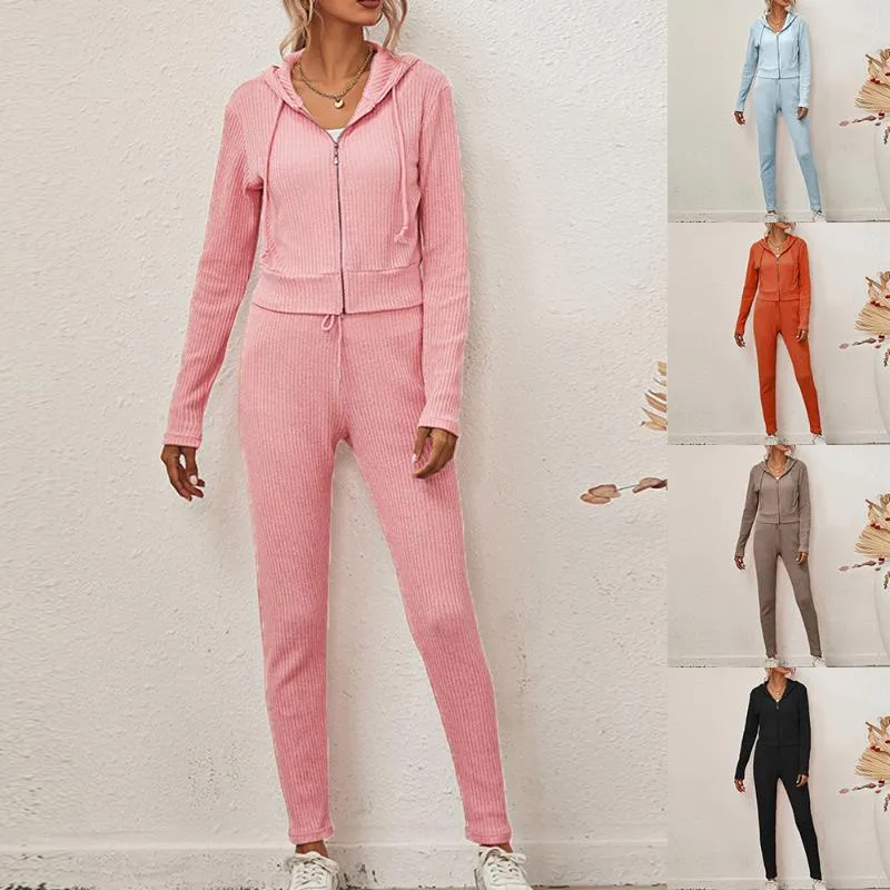 Women's Tracksuit Höst Sportkläder Kvinnors Sport Spår Sweatshirt och SweatPants Jogging Femme 2 Pieces Set Sweatsuit 2020