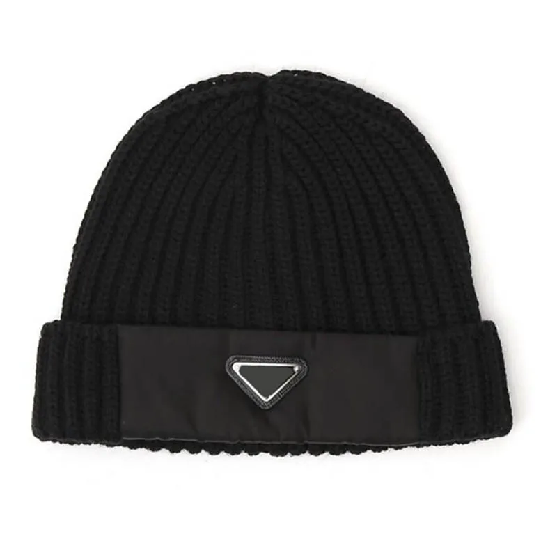 Designer Knitted Wool Black Beanie Hat For Women And Men Black