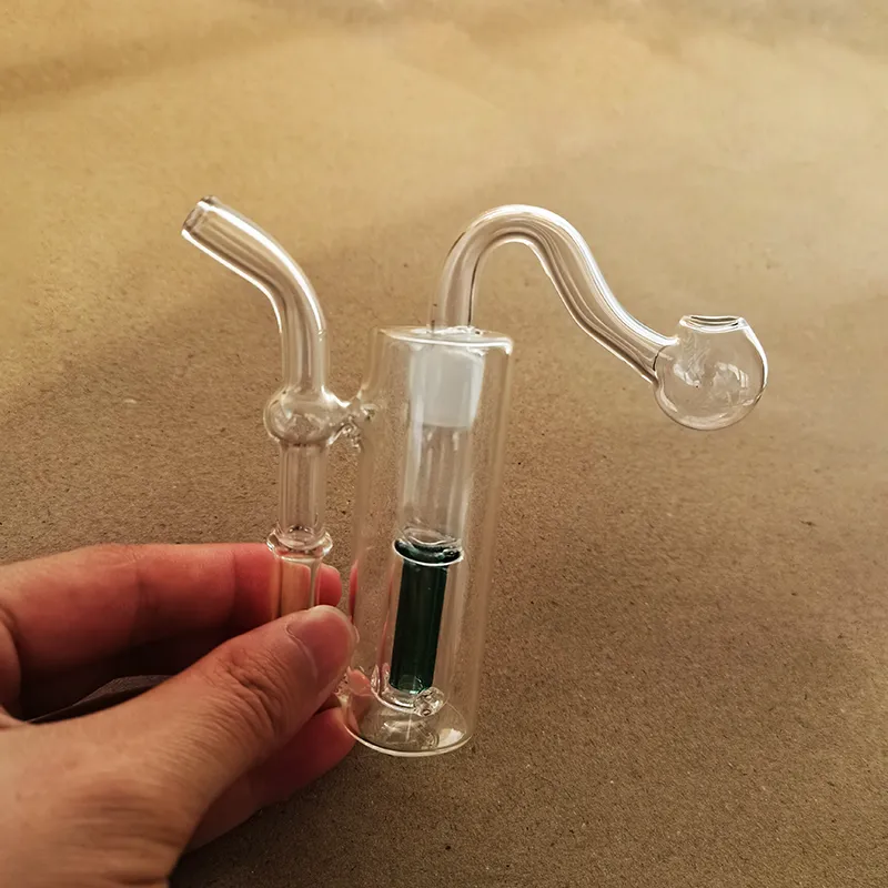 Cachimbo de óleo de vidro pequeno para cachimbos de água com junta de 10 mm Cachimbo de vidro de 3,5 polegadas de altura Cachimbo de cinzas Bong Percolater Bubbler Tigela de tabaco para presentes de fumantes