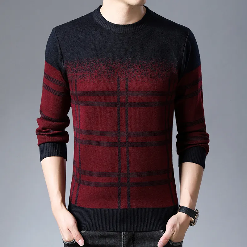 2021 nouvelle mode pull hommes pulls épais coupe ajustée pulls tricots laine hiver Style coréen vêtements décontractés hommes