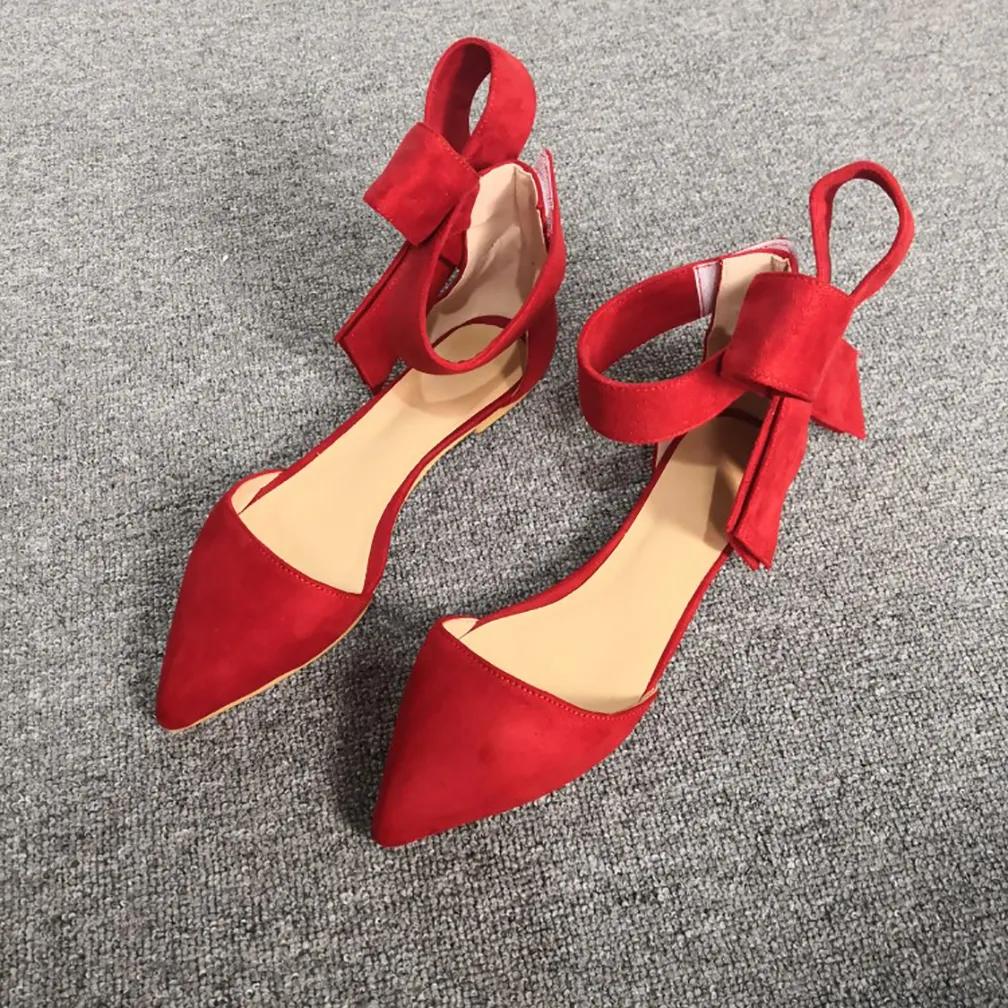 Immagini reali fatte a mano di grandi dimensioni US5-15 sandali piatti da donna farfalla-nodo stile D'Orsay sexy estate sera partito ballo di moda scarpe D756
