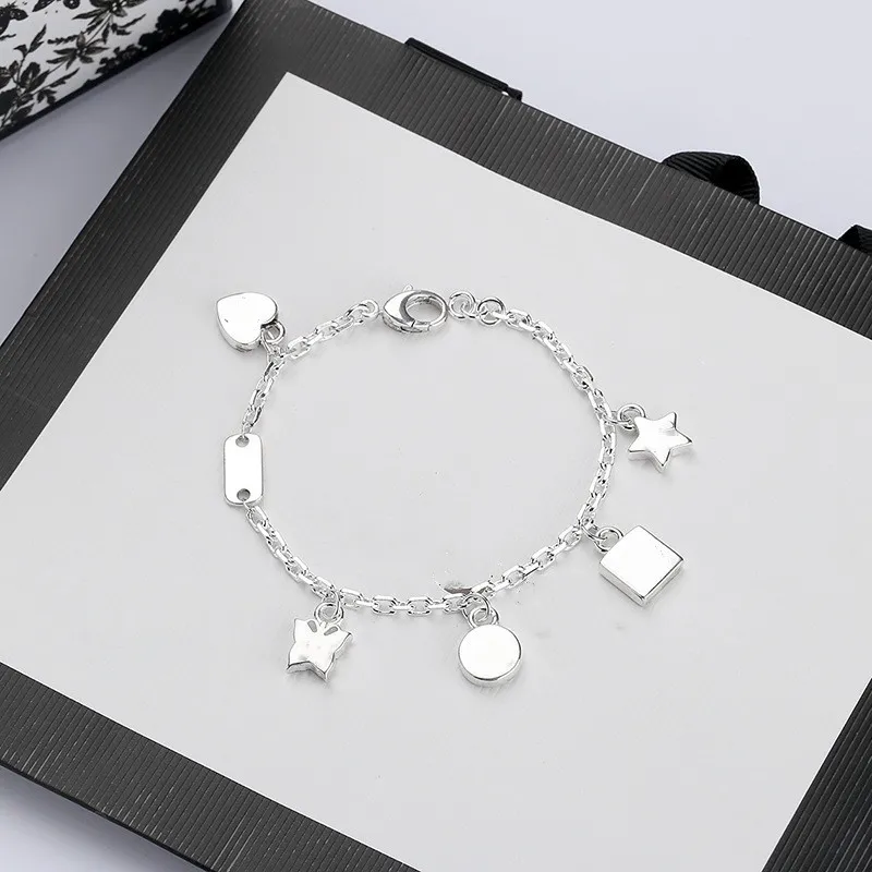 luxury- High Quality Chain Silver Plate Bracelet Star Gift Butterfly Bracelet Top Chain Bracelet Fashion Jewelry Supply