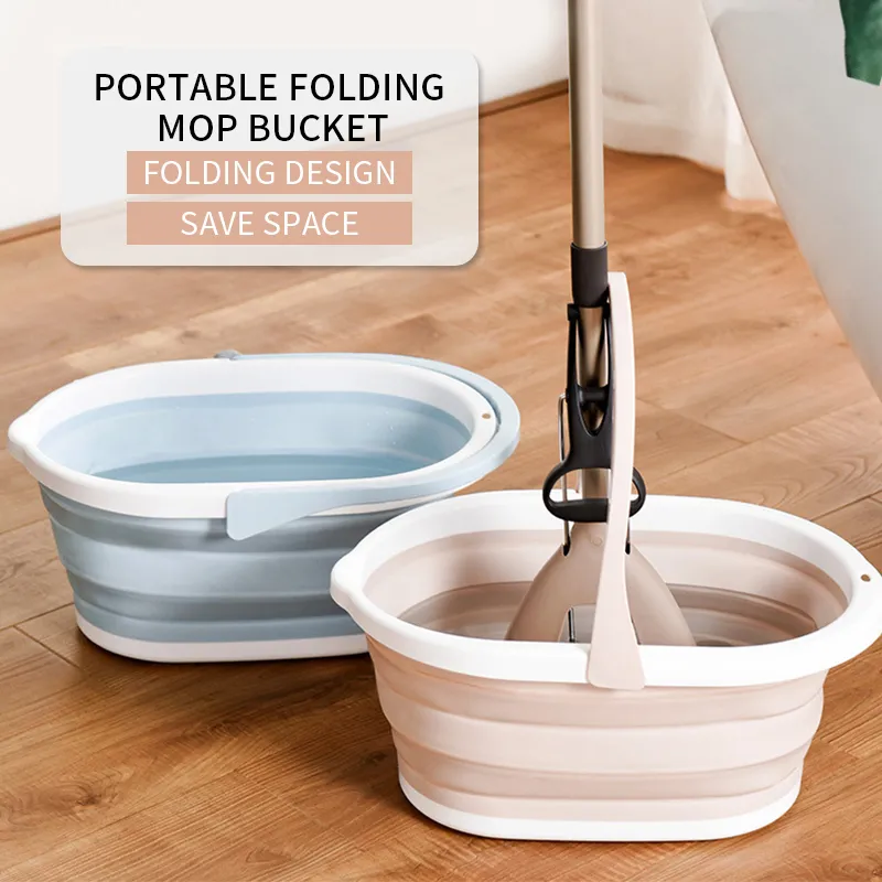 Portable Mop Bucket Camping Folding Bucket with Handle Space