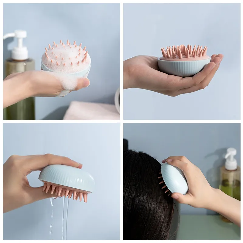 Silicone Scalp Massage Brush Comb For Dry And Wet Hair Ideal For