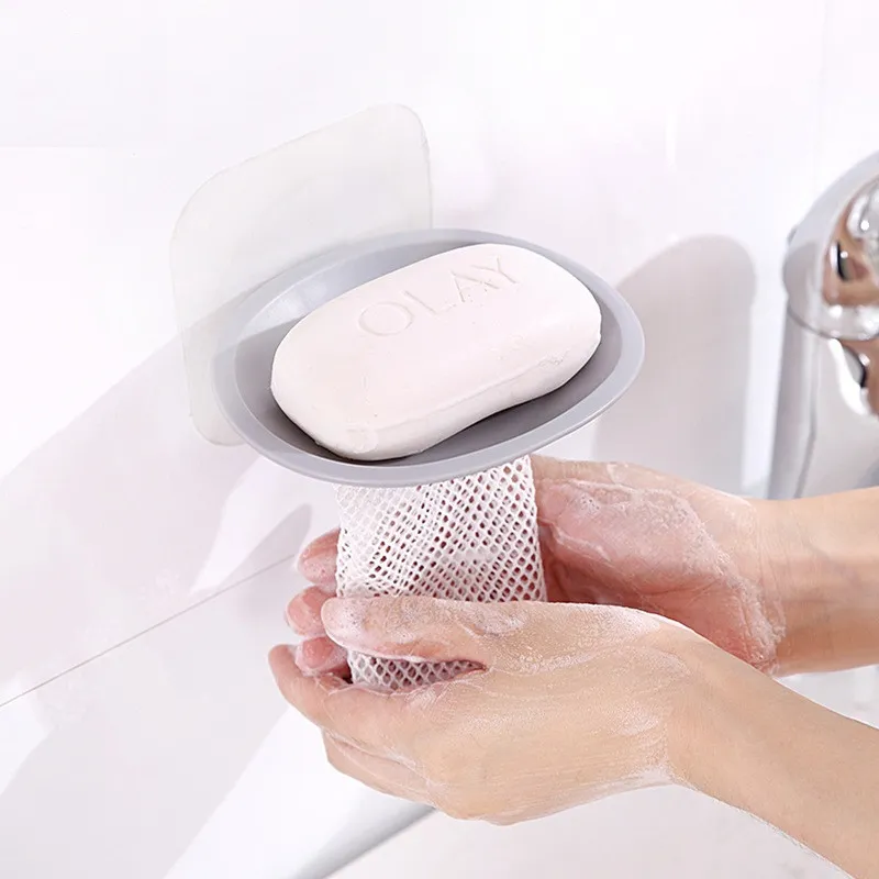 Bathroom Dish Plate Case Home Shower Travel Holder Container Soap Box Plastic Soap Box Mesh Dispenser Soap Rack yq02921
