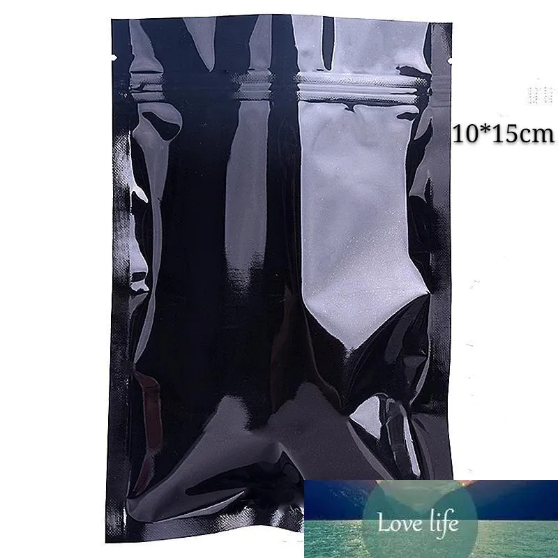 10 * 15cm (3.93 * 5.90inch) Siyah Açılıp kapanabilir Alüminyum Folyo Kilit Gıda Saklama Paketi Bags Folyo Mylar Fermuar Isı Seal Kahve Çay Tozu Kılıfı Zip