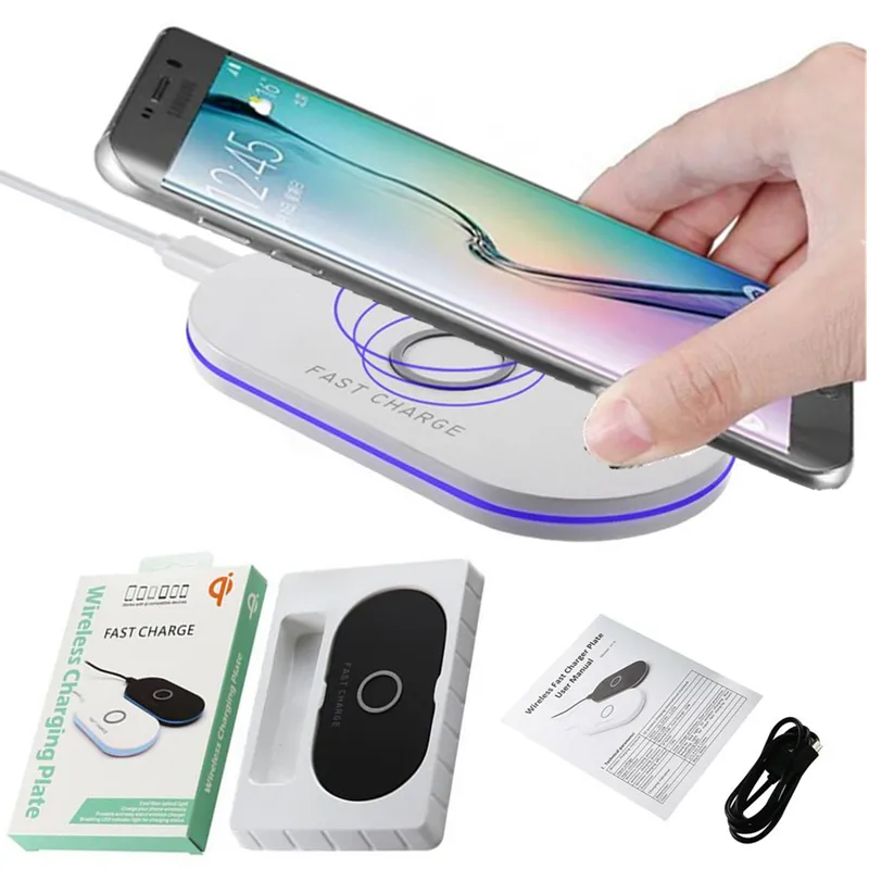 Wireless Charger Pad wireless charger For Samsung Galaxy S10 S10+ S9 S9+ S8 Note 10 9 USB Qi Fast Charging Pad With Retail Package