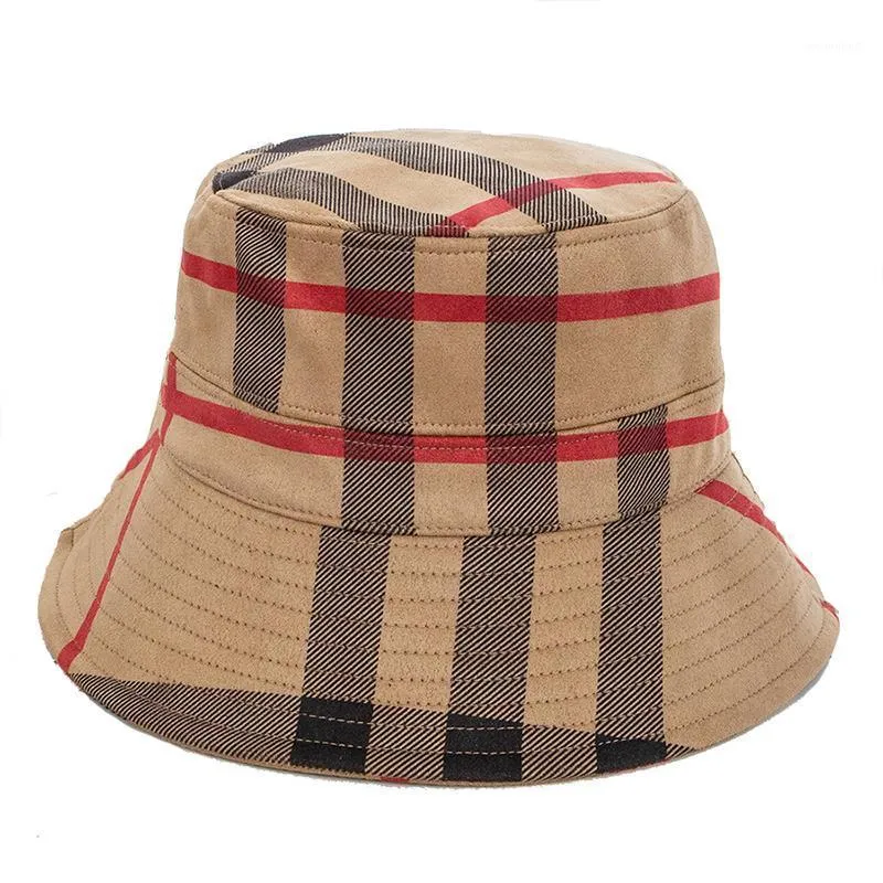 Autumn and Winter New Women's Stripe Fashion Warm Sunshade Fisherman's Hat Suede Basin Hat Casual Foldbar Thermal1