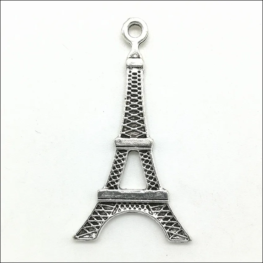 부지 100PCS 에펠 탑 (Eiffel Tower) 합금 매력 DIY 키 체인 고대 실버 펜던트를 들어 팔찌 귀걸이 35 * 19mm를 만들기 펜던트 복고풍 보석