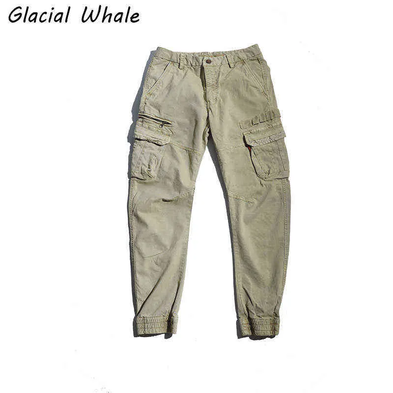 GlacialWhale hommes Cargo pantalon hommes mode 2021 nouveaux Joggers mâle Hip Hop japonais Streetwear pantalon Jogging kaki pantalon pour hommes H1223