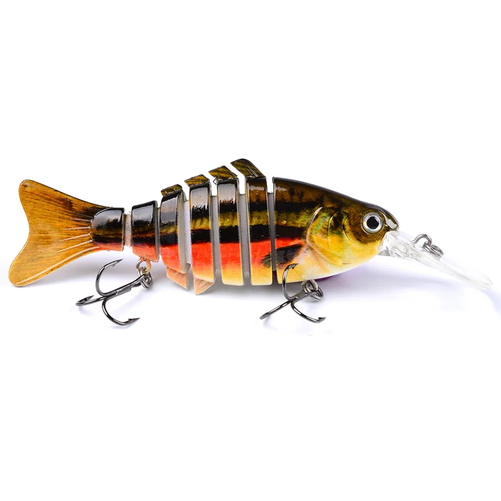 High Quality 12 color 11.2cm 14g Bass Fishing Lure Topwater Fishing Lures  Multi Jointed Swimbait Lifelike Hard Bait Trout Perch