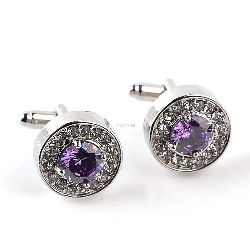 Moda Crystal Diamond Cuff Links Formal Business Shirt Cufflink Button for Men Jewelry Gift Will and Sandy