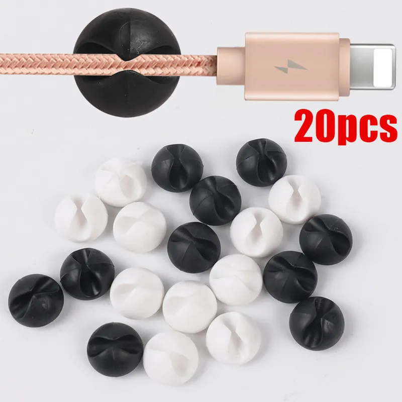 20 sztuk klipsy kablowe Winder Cable Organizer Charger Cable Cord Uchwyt do samochodu USB Ładowanie tabletu Auto Akcesoria wnętrza