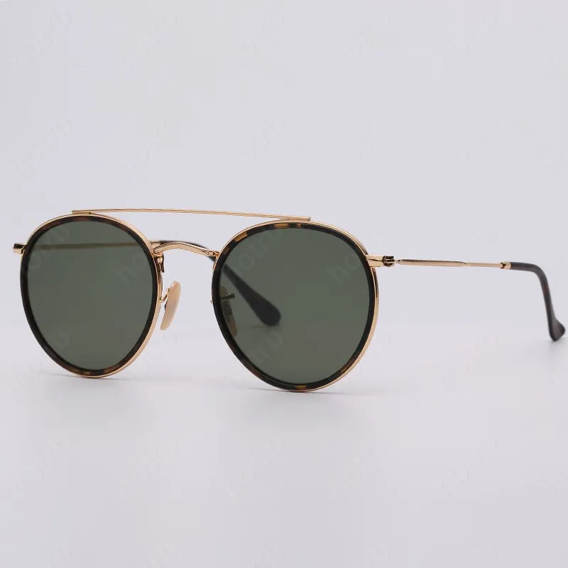 Occhiali da sole rotondi vintage in metallo a doppio ponte donna uomo occhiali Uv400 lenti in vetro flash occhiali da sole Oculos De Sol 3647