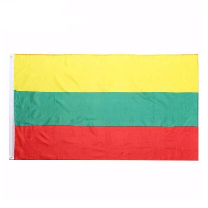 Litwa Flaga Wysokiej Jakości 3x5 FT National Banner 90x150 CM Festiwal Party Prezent 100D Poliester Kryty Outdoor Drukowane flagi i banery