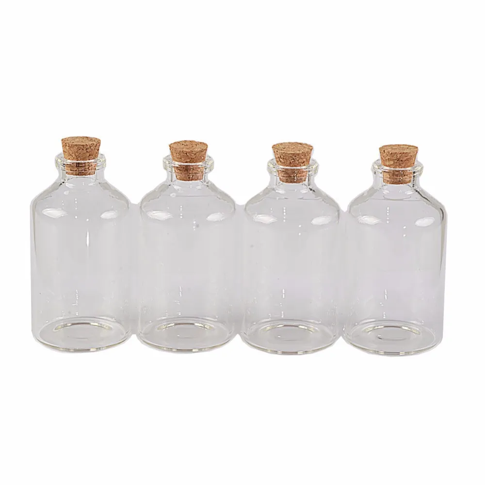 40x75x12.5mm 60 ml Duidelijke transparante glazen pottencontainers wensen sterren flessen met kurken lege flesjes 12 stks