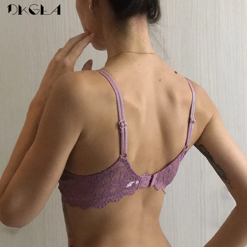 Brand Hot Sexy Push Up Bra Deep V Brassiere Thick Cotton Women Underwear  Lace Purple Embroidery Flowers Lingerie A B C Cup Bras LJ200821 From Luo02,  $11.21