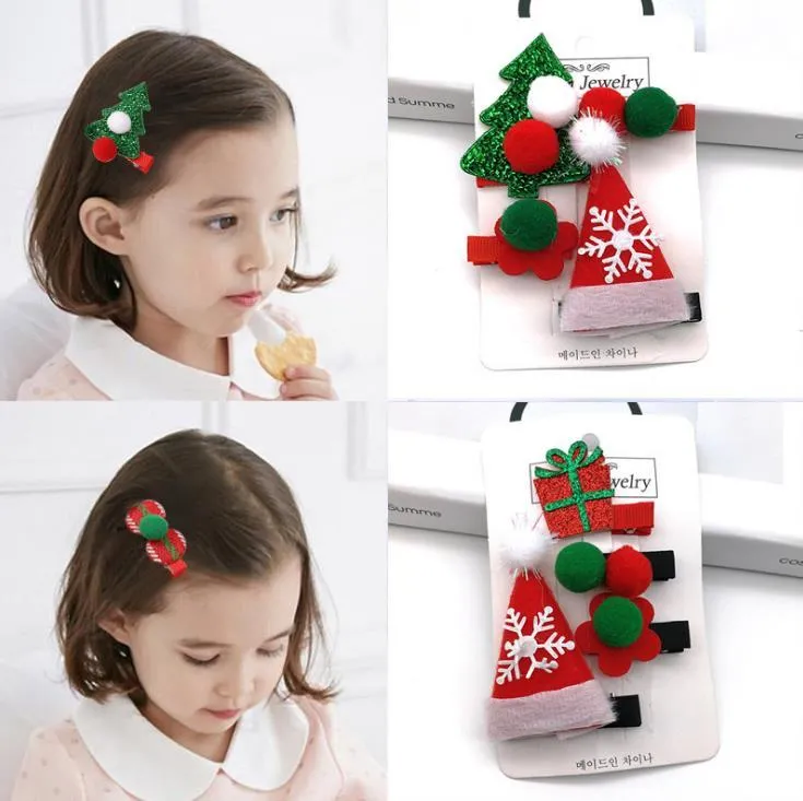 Vendite calde 2020 Bambini Di Natale Tornante Ragazza Principessa Di Natale Tornante Bambina Tornante Bambino 2 Pz/set 4 Pz/set Perno di Capelli Del Bambino