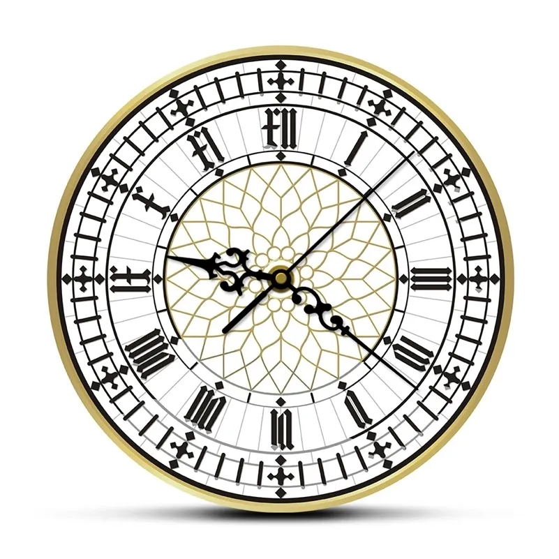 Big Ben Horloge Contemporaine Moderne Horloge Murale Rétro Silencieux Non Ticking Mur Montre Anglais Home Decor Grande-Bretagne Londres Cadeau LJ201208