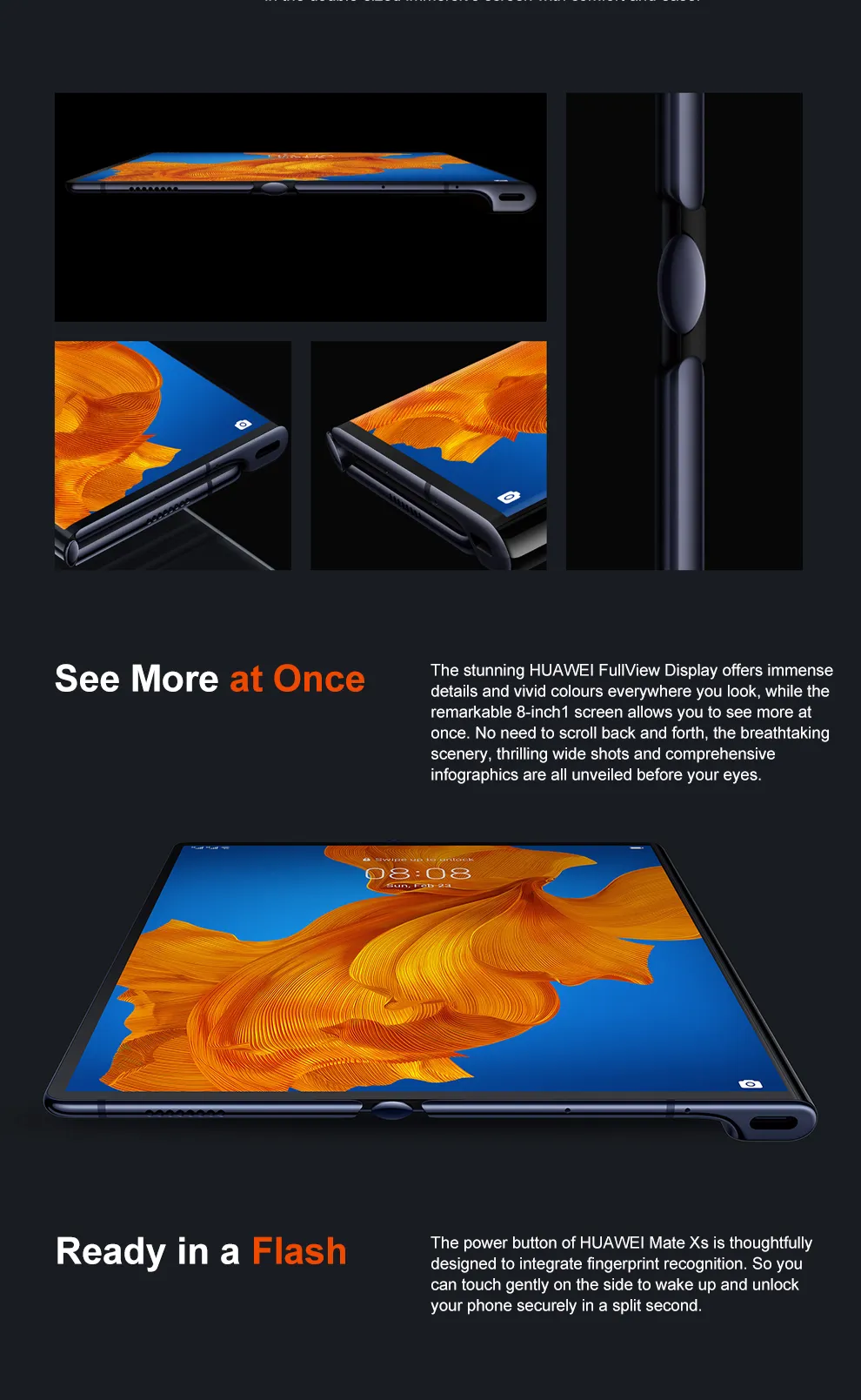 Huawei Mate Xs 5G Foldable Phone: 8GB RAM, 512GB ROM, Kirin