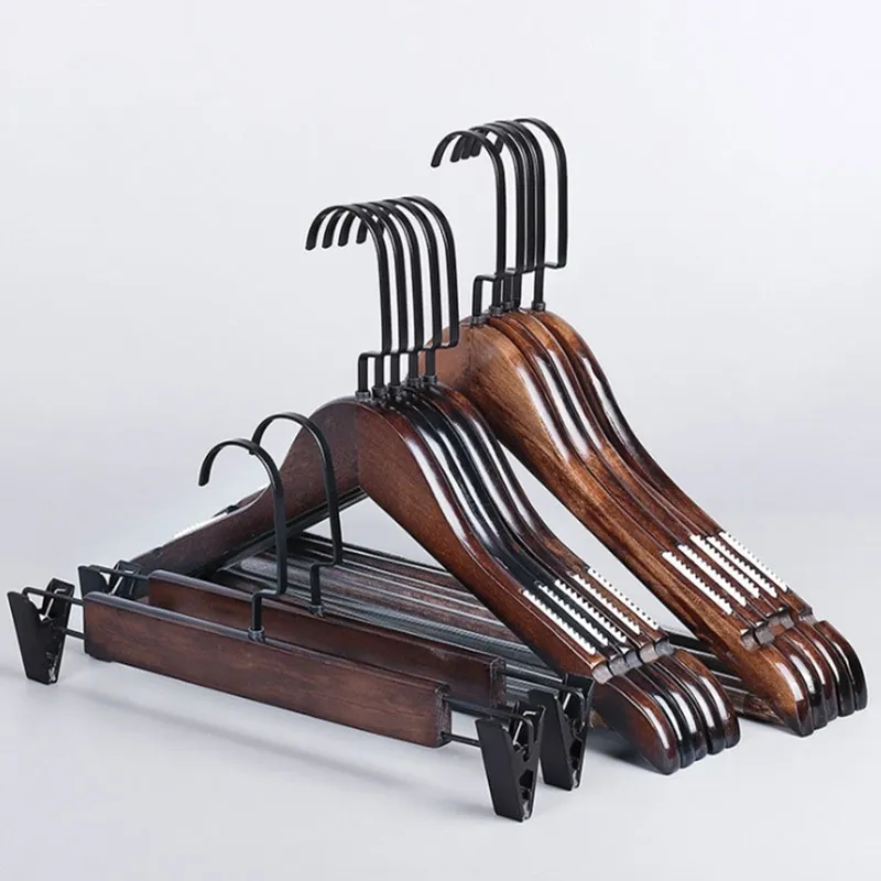 Hanger De Ropa De Armario: Hangers De Ropa De Madera De Con Clips