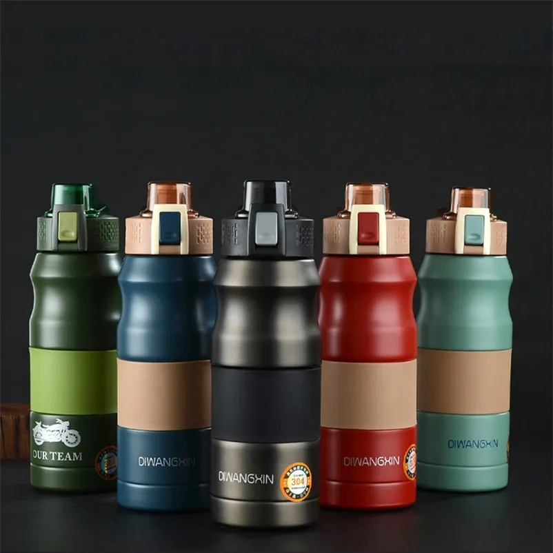 500 / 680ML Doppia bottiglia di acqua thermos in acciaio inossidabile Shaker sportivo Tazza termica Caffè Tè Latte Bevanda da viaggio Tazza Boccette da ciclismo 201109