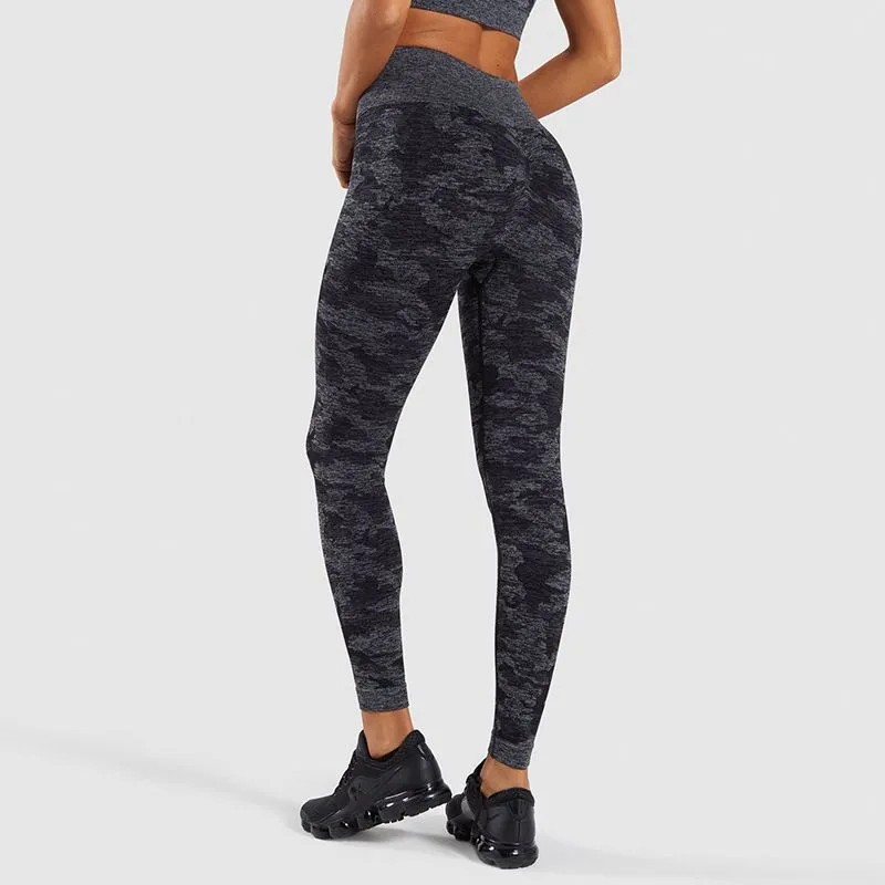High Waist Booty Camo Leggings Workout Gym Yoga Pants Women Athletic Fitness Scrunch Butt Running Fitness Tights Sports Leggings 201014