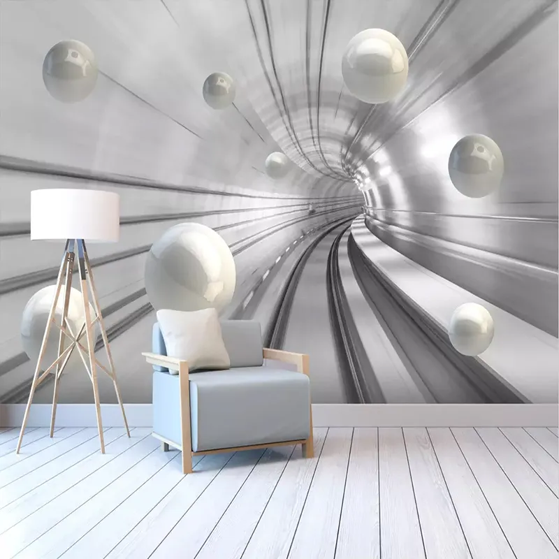 Custom Photo Wallpaper Modern Abstract Tunnel Space Sphere 3D Background Wall Mural Living Room Bedroom Home Decor Wall Papers