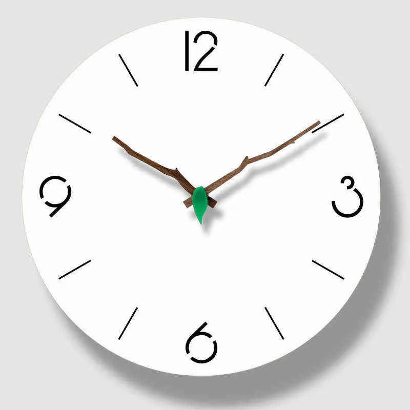 Nordic minimalista relógio de parede sala de estar relógios de quarto quarto quarto quarto mudo elegante moderno madeira grão relógio de parede h1230