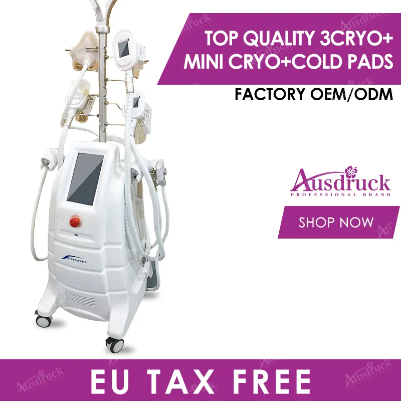 UE Tax Free Vacuum fresco Shaping crioterapia Cryo Pads 360 Fat Congelamento emagrecimento máquina Papinha Lipofreeze Fat Congelamento Cryolipollysis