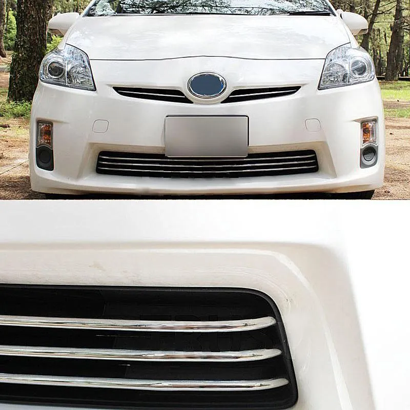 JY SUS304 Rostfritt stål Front Bumper Grillgjutning Garnering Trim täcker biltillbehör till Prius 30 2010-20111